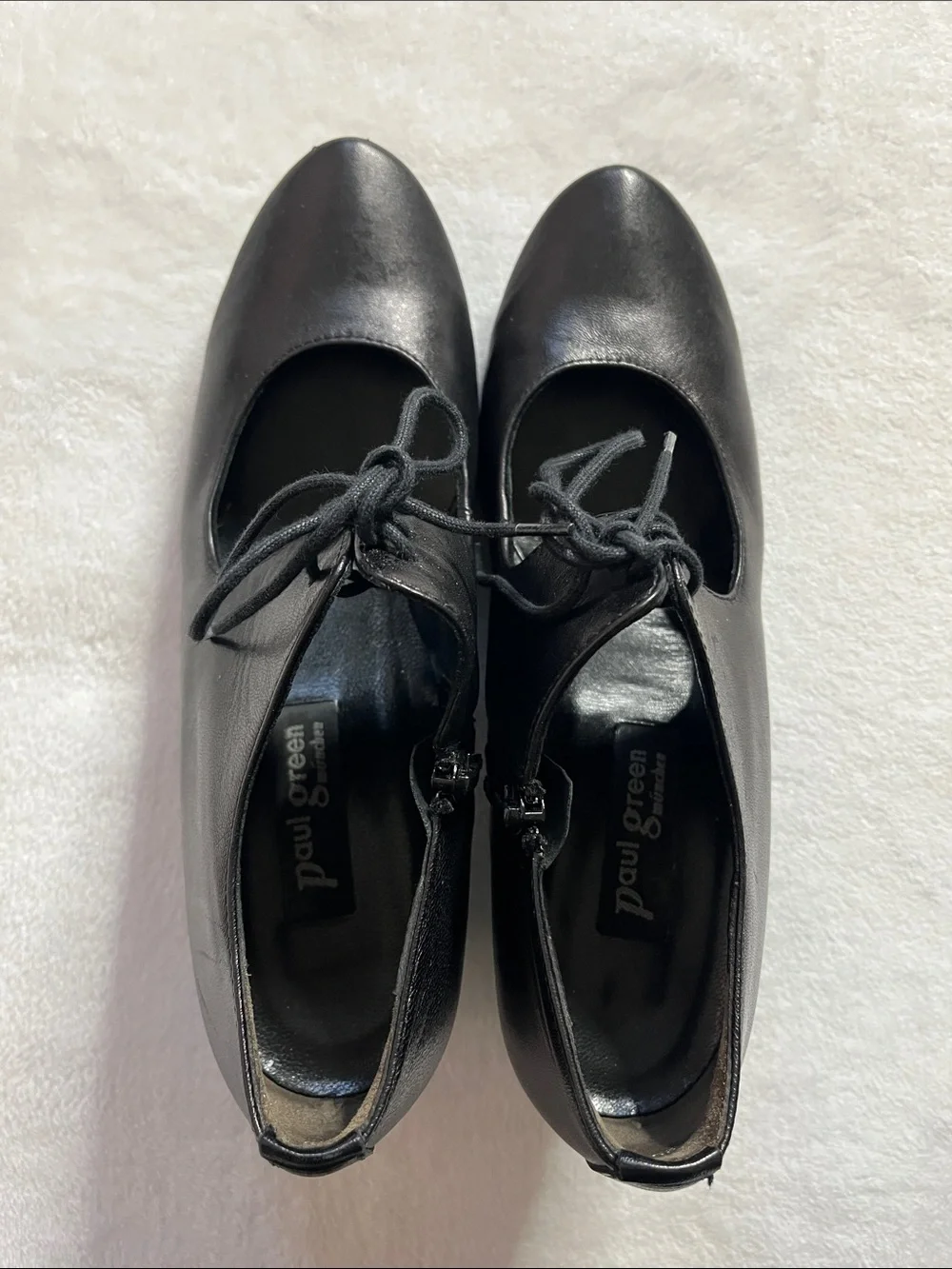 Paul Green size 4.5 (7) black lace up vintage style heels - Picture 5 of 11